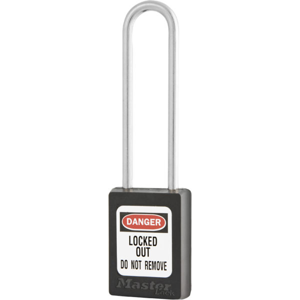 Master-Lock-Zenex-Safety-Padlock-PLO-S31LTBLK-Long-Stainless-Steel-Shackle