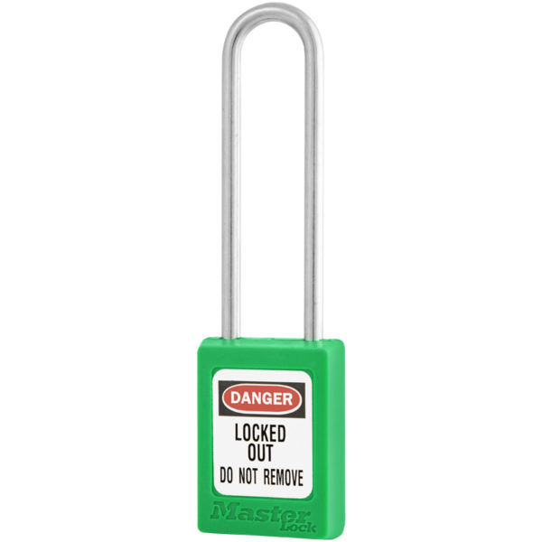 Master-Lock-Zenex-Safety-Padlock-PLO-S31LTGRN-Long-Stainless-Steel-Shackle