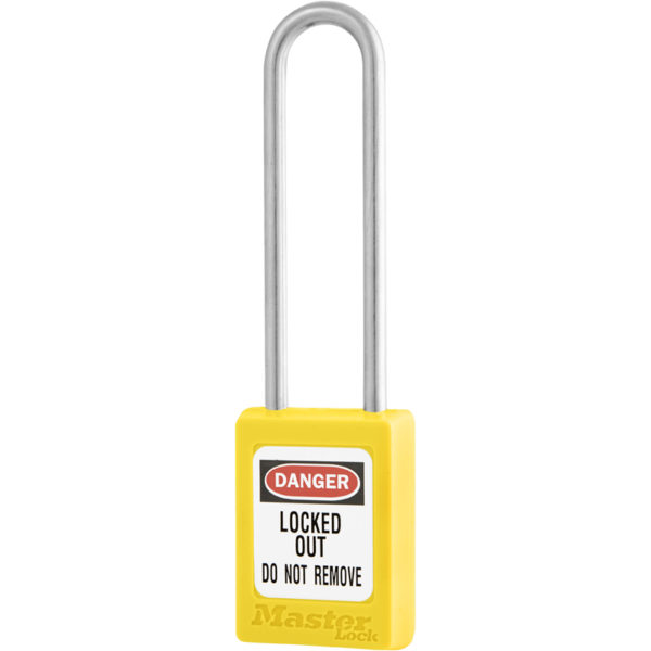 Master-Lock-Zenex-Safety-Padlock-PLO-S31LTYLW-Long-Stainless-Steel-Shackle