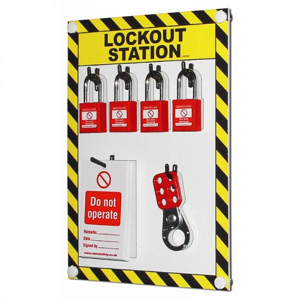 STO-LSE302-4-Padlock-Lockout-Station-Shadow-Board