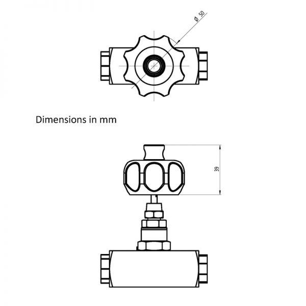 Needle Valve Lockout Dimensions