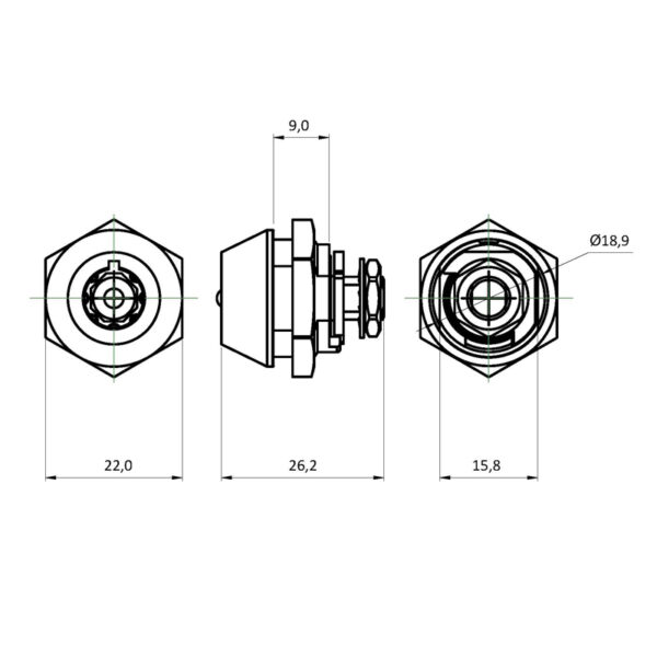 Camlock 28111 dimensions